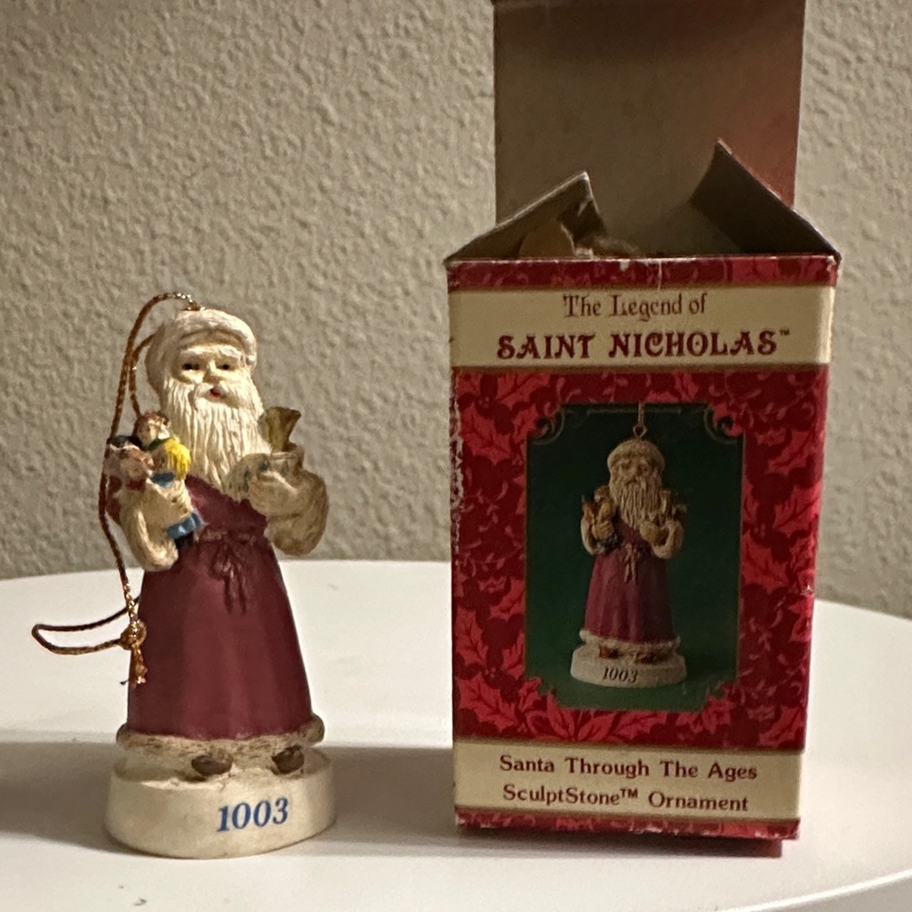 Russ Berrie and Company SantaThrough the Ages Nicholas SculptStone Ornament -